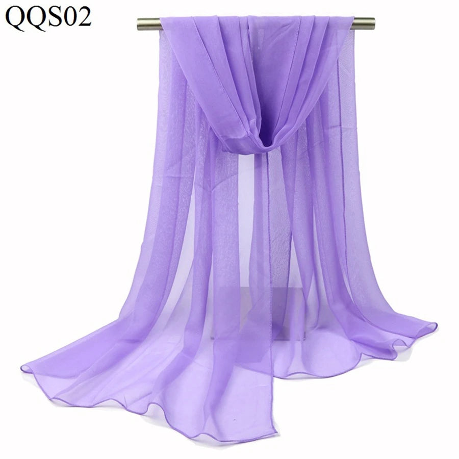 Foulard en soie georgette de couleur pure pour femme, foulard de voyage monochrome, châle de plage, vente en gros