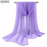 Foulard en soie georgette de couleur pure pour femme, foulard de voyage monochrome, châle de plage, vente en gros