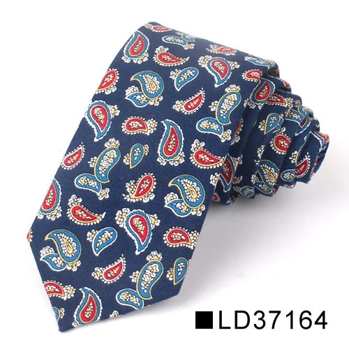 Nouvelle cravate florale pour hommes et femmes, cravate fine en coton pour mariage, cravates décontractées pour hommes, costumes classiques, cravates à imprimé floral