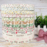 Ruban de coton imprimé floral fait main, 5 mètres, 15 mm, pour décoration de mariage, Noël, bricolage, couture