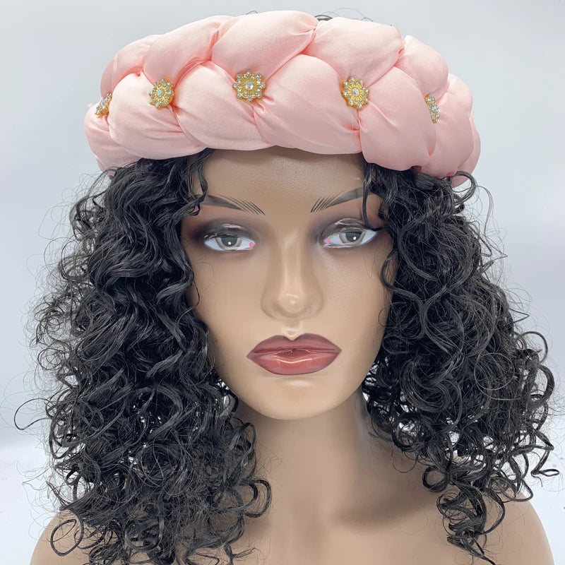 Bronzing Fabric Women's Headbands Elastic Braids Hair Bands Female Turban Cap Party Headwear Accessories Fashion Bandage Bandana