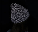 TOHUIYAN Reflective Knitted Hats Magical High Visibility Winter Warm Caps Women Men Bonnet Beanie Hat for Night Running Walking