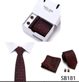 Cravates de marque 100 % soie, coffret cadeau, bureau, homme, classique, fête, mariage, rayées, 7,5 cm, soie, mariage, motif floral, cravate, mouchoir