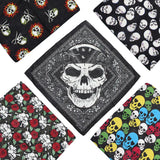 Foulard carré bandana tête de mort 100 % coton, foulard carré style hip-hop, sport, cachemire, vélo, foulard pour femme, pour le cou