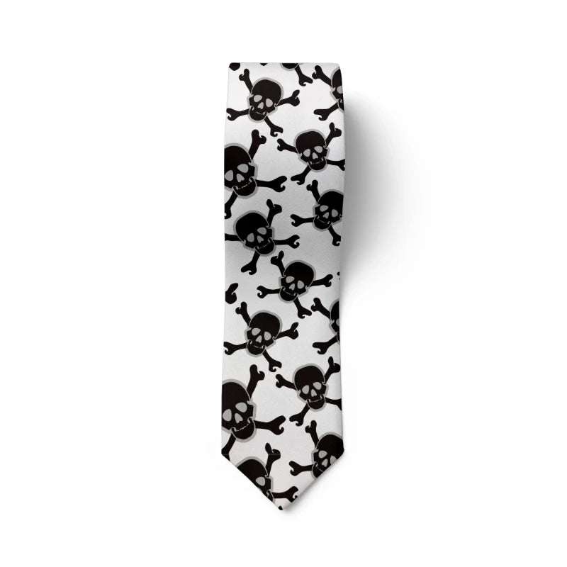 Nouvelle mode crâne punk tendance hommes cravate nouveauté 8 cm mince décontracté chien nylon hommes cravate fête mariage fête accessoires cravate cravate