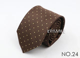 Nouvelle cravate classique à rayures et pois pour homme, jacquard, 7 cm, en polyester, étroite, slim, pour mariage, marié, affaires, costume, chemise, cadeau