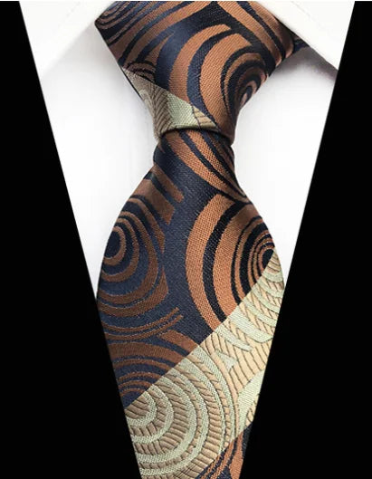 Corbatas de seda tejidas en jacquard con diseño de cachemira a cuadros para hombre, corbatas de 8 cm a rayas para trajes de negocios, bodas y fiestas.