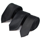 Cravates noires pour hommes et femmes, costumes décontractés, cravates unies, cravates fines pour hommes, pour affaires, mariage, cravates fines pour hommes