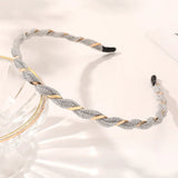 Organza Hairbands For Women Cross Weaving Hair Hoop Bands Korea Fashion Bright Silk Metal Headband Girls Hair Accessories Turban