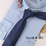 Corbata Hombre corbata 7cm cravates pour hommes de luxe rayures bleues cravate affaires Corbatas Para Hombre Mariage cadeau chemise accessoires