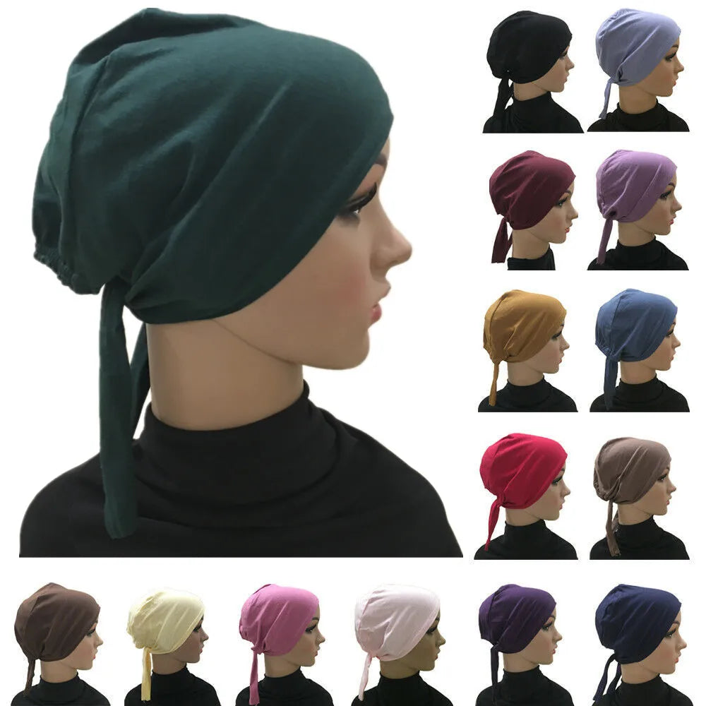 Hijab musulman en coton à couverture complète, couvre-chef islamique, chapeau sous-foulard, bonnet en os, foulards turcs, couvre-chef musulman