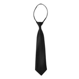 1 cravate rétro noire unie, soyeuse, étroite, fine, lisse, pour femme, fermeture éclair, décontractée, élégante, tendance, unisexe
