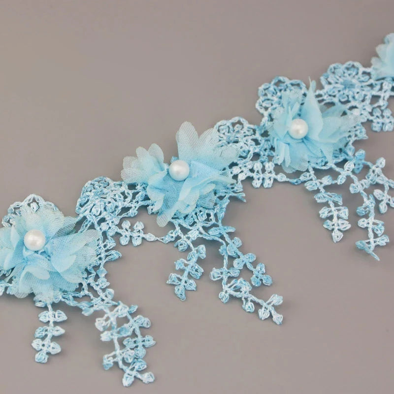 (1 Yards/Lot)  80mm Petal Chiffon Lace Fabric Webbing DIY Clothing Decoration Love Gift Ribbons Crafts