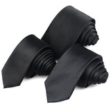 Cravates noires pour hommes et femmes, costumes décontractés, cravates unies, cravates fines pour hommes, pour affaires, mariage, cravates fines pour hommes