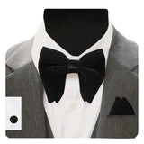 GUSLESON Velvet Big Bow Tie Men's Bowties Pocket Square Cufflinks Set with Gift Box Solid Red Yellow Necktie For Man Wedding