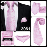 Hi-Tie 100% soie classique pour homme, cravate de mariage corail rose rouge pêche, pochette carrée, boutons de manchette, ensemble de cravates roses pour hommes, cravates cachemire unies