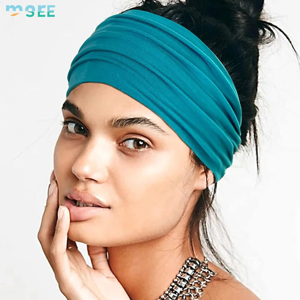 SeeMore Customizable 10 PCS Extra Wide Turban African Style Hair Wrap Head Bands for Women Sports & Entertainment