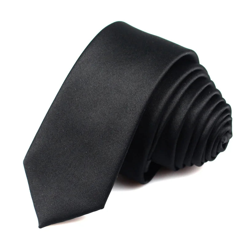 Cravates noires pour hommes et femmes, costumes décontractés, cravates unies, cravates fines pour hommes, pour affaires, mariage, cravates fines pour hommes