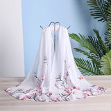 Foulard en mousseline de soie flambant neuf pour femmes, foulards en soie, châles et écharpes à fleurs fines, imprimé hijab, vente en gros, printemps été