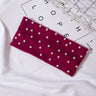 Bow Women's Headbands Pearls Head Bands Knitted Turban Bandana Autumn Winter Elastic Hairband Warm Hair Accessories Headdress