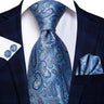 Cravate de mariage en soie à motif cachemire orange et argent pour homme, style créateur, avec boutons de manchette, style tendance, pour soirées d'affaires, livraison directe