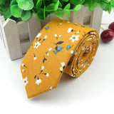 New Men's Floral Neck Ties Casual Cotton Slim Tie Skinny Wedding Party Suit Collar Flower Neckties Gravata Accessories Gift