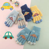 Gants d'hiver tricotés pour enfants de 4 à 8 ans, doux et chauds, motif dessin animé, pour garçons et filles
