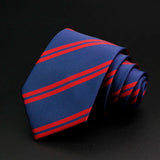 New Men's Tie Classic Stripe 7cm Jacquard Red Blue Green Necktie Daily Wear Cravat Wedding Party Dress Accessories Gift For Man