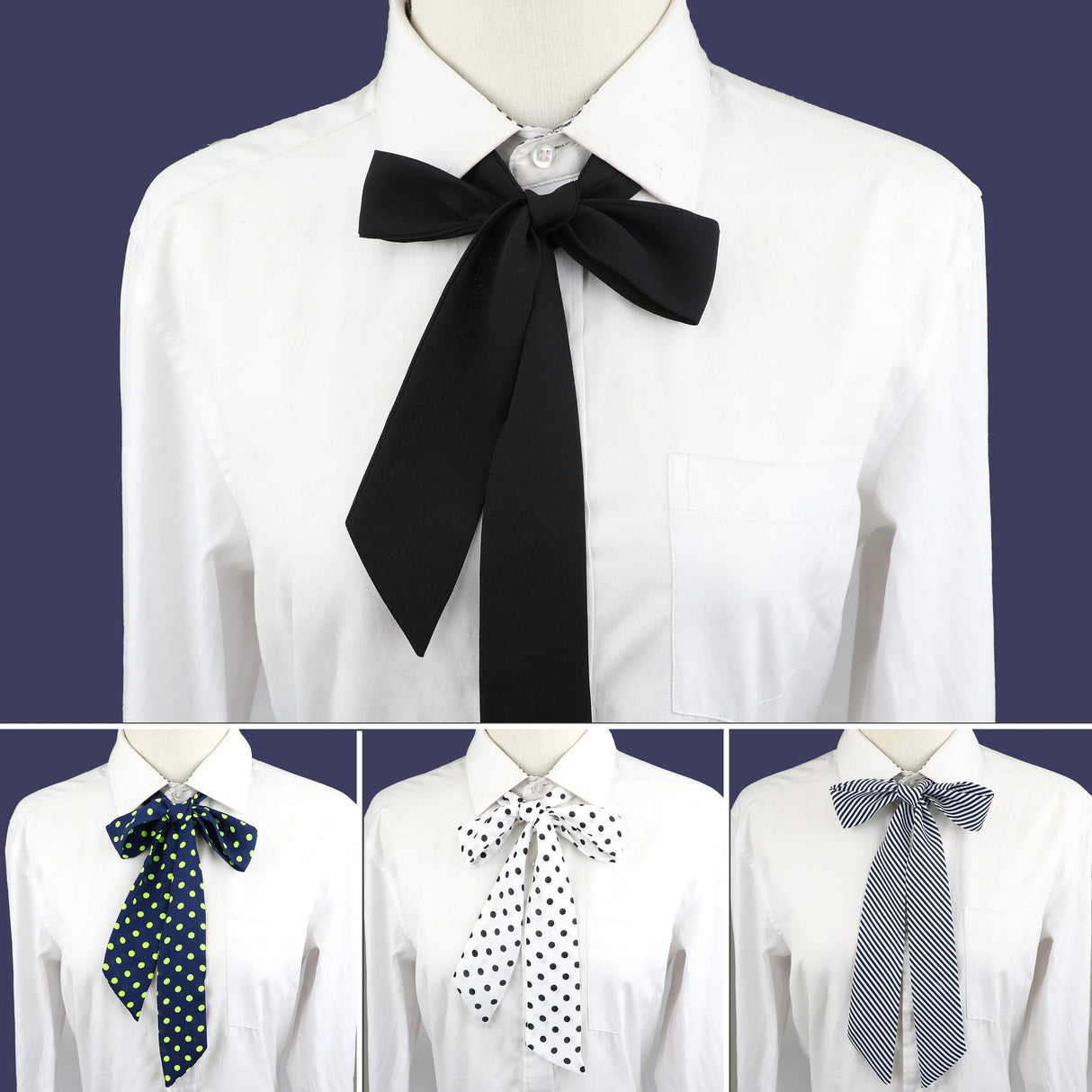 Chic DIY Chiffon Bänder Fliege Für Damen Mädchen Schule Hochzeit Einfarbig Dot Geschmeidig Schwarz Rot Rosa Bowknot Hemd Zubehör