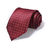 Cravate Huishi 8 cm à pois pour homme, slim, tendance, en polyester et microfibre, à carreaux, pour mariage