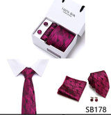 Cravates de marque 100 % soie, coffret cadeau, bureau, homme, classique, fête, mariage, rayées, 7,5 cm, soie, mariage, motif floral, cravate, mouchoir