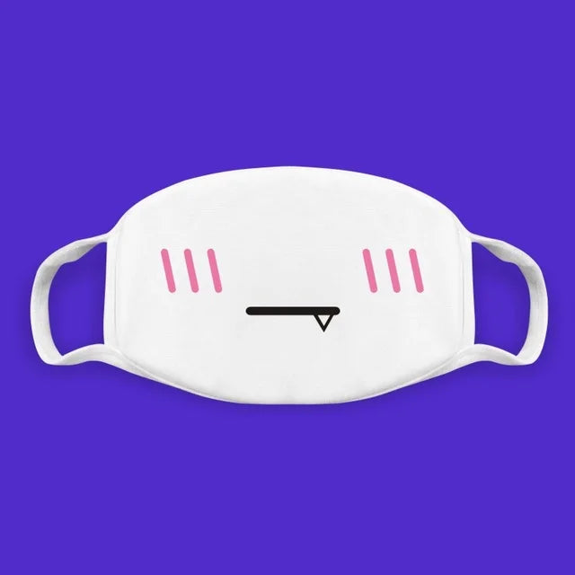 Cotton Kawaii Funny Anime Expression Mouth Face Mask Smile Breathable Masks For Korean Unisex Face Mouth Muffle Mask Accessories