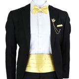 New Fashion Mens Cummerbund Bow Tie Brooch Set Black Red Blue   Waist Seal For Formal Tuxedo Business Suit Dinner Accessories