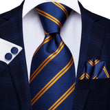 Cravate de mariage en soie à motif cachemire orange et argent pour homme, style créateur, avec boutons de manchette, style tendance, pour soirées d'affaires, livraison directe
