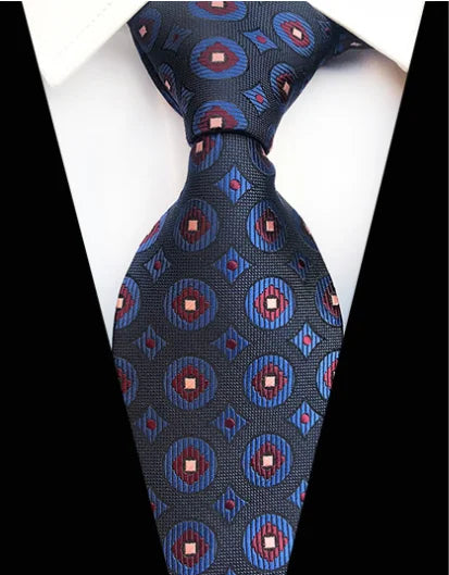 Corbatas de seda tejidas en jacquard con diseño de cachemira a cuadros para hombre, corbatas de 8 cm a rayas para trajes de negocios, bodas y fiestas.