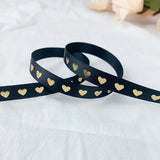 Ruban de satin imprimé cœur, 5 mètres, 10 mm, pour loisirs créatifs, nœuds, emballage cadeau, fête, mariage, décoration de Noël