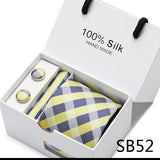 Cravates de marque 100 % soie, coffret cadeau, bureau, homme, classique, fête, mariage, rayées, 7,5 cm, soie, mariage, motif floral, cravate, mouchoir