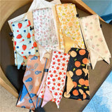 Foulards pour cheveux pour dames, cordes, cravates, bandeaux, rubans pour femmes, foulards étroits, longs, petits foulards, imprimés à faire soi-même, sac en satin, poignet
