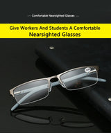 BOYSEEN Titanium alloy Nearsighted Glasses Non spherical 12 Layer Coated Minus lenses Business Myopia Eyeglasses -0.5 -1.0 -1.25