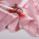 BYSIFA 2020 Rose Dames Foulards Carrés Hijabs Imprimé Mode Élégant Femmes Satin Soie Foulard Foulard De Luxe Doux Cou Foulard