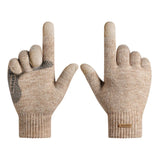 Herren Winter Warme Arctic Fleece Strickhandschuhe Touchscreen Warme Anti-Rutsch-Reithandschuhe am Handgelenk Winddichte hochelastische Wollhandschuhe Damen