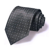Cravate Huishi 8 cm à pois pour homme, slim, tendance, en polyester et microfibre, à carreaux, pour mariage
