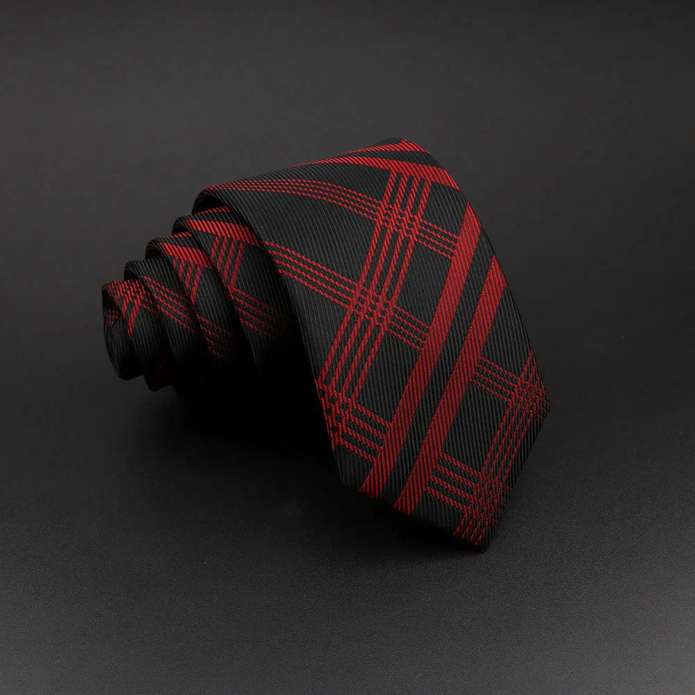 Cravate tissée jacquard pour homme, classique, à carreaux, rayée, en polyester, tendance, pour mariage, affaires, fête, costume, robe, cadeau