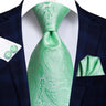 Cravate de mariage en soie à motif cachemire orange et argent pour homme, style créateur, avec boutons de manchette, style tendance, pour soirées d'affaires, livraison directe