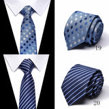 Cravate classique en soie pour homme, 48 couleurs, 7,5 cm, de luxe, à rayures, fine, pour costume, mariage, fête
