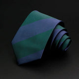 New Men's Tie Classic Stripe 7cm Jacquard Red Blue Green Necktie Daily Wear Cravat Wedding Party Dress Accessories Gift For Man