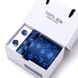 Cravates de marque 100 % soie, coffret cadeau, bureau, homme, classique, fête, mariage, rayées, 7,5 cm, soie, mariage, motif floral, cravate, mouchoir