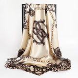 Foulard carré en soie pour femme, bandana, châle, satin, grand hijab, pashmina, bandeau 2021