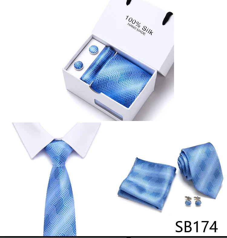 Cravates de marque 100 % soie, coffret cadeau, bureau, homme, classique, fête, mariage, rayées, 7,5 cm, soie, mariage, motif floral, cravate, mouchoir