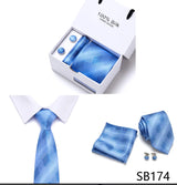 Cravates de marque 100 % soie, coffret cadeau, bureau, homme, classique, fête, mariage, rayées, 7,5 cm, soie, mariage, motif floral, cravate, mouchoir